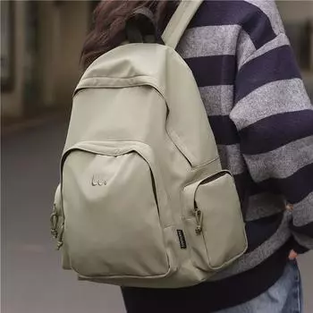 Сплошной цвет школьной сумки студентки рюкзак путешествия рюкзак белый