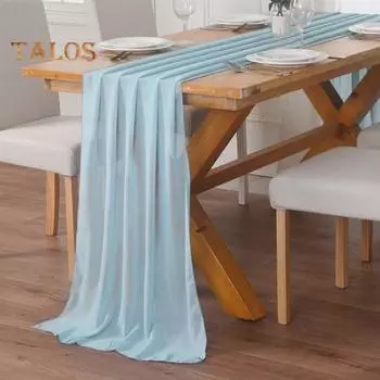 Сплошной цвет скамейка элегантный романтический прозрачный тюль длинный прямоугольник машинная стирка свадебный душ вечеринка обеденный стол крышка кухонные принадлежности вино красного