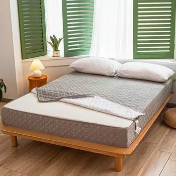 Сплошной цвет, стеганый наматрасник на молнии, размер King Queen, двойной размер, съемный шестисторонний универсальный защитный чехол для кровати с защитой от клещей 120x200x15cm