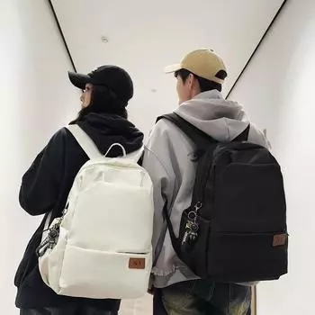 Сплошной цвет, студенческая школьная сумка, мужской рюкзак большой емкости, женский рюкзак для старшеклассников чёрный