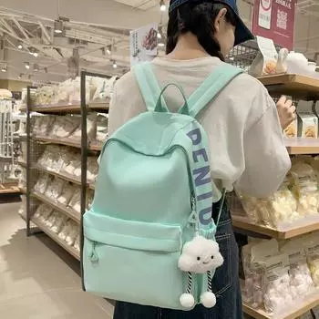 Сплошной цвет Студенческая сумка Женский рюкзак для кампуса Маленький рюкзак жёлтый