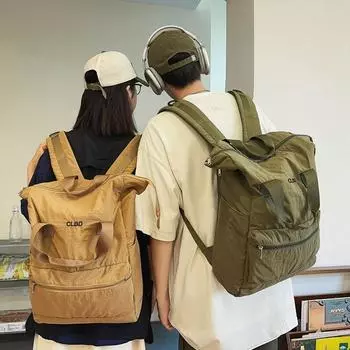 Сплошной цвет Студенческий школьный женский рюкзак большой емкости Спортивный мужской дорожный рюкзак чёрный