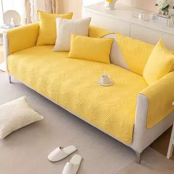 Сплошной цвет, светлая роскошная современная простая подушка для дивана, четыре сезона, универсальный кожаный нескользящий чехол для дивана, полный комплект, чехол для подушки для сидения, тканевый шарф 70*70cm