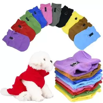 Сплошной цвет, теплый свитер для собак, однотонный жилет, тип одежды для собак, теплая текстура, флисовая одежда для домашних животных, пальто для кошек XL фиолетовый