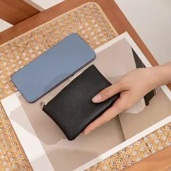 Сплошной цвет тонкий кошелек портативный модный минималистичный кошелек портмоне деньги дело синий