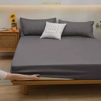 Сплошной цвет, удобная простыня, приятный для кожи эластичный чехол для кровати Twin/Queen/King/Super King Twin 120x200cm небо