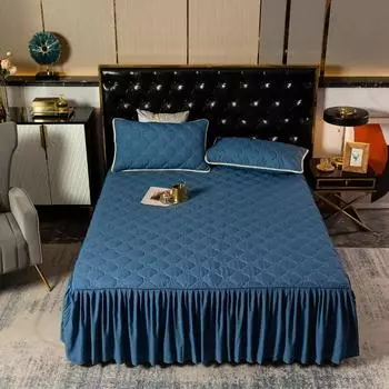 Сплошной цвет, утолщенная юбка-кровать, нескользящий наматрасник, покрывало Protecor Couvre с подсветкой, простыня, юбка-кровать для дома, спальни, покрывало на кровать 120x200x45cm