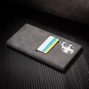 Сплошной цвет винтажный кожаный чехол для карточек для телефона для iPhone 15 Pro Max 14 Plus 13 12 Pro Samsung S24 S23 Ультра противоударный защитный чехол для объектива Мягкий чехол iPhone 15 чёрный