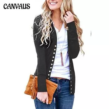 Сплошной цвет, внешний вязаный свитер с v-образным вырезом и длинными рукавами, кардиган, женский осенне-зимний сладкий тонкий пиджак S синий