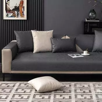 Сплошной цвет, водонепроницаемая подушка для дивана, универсальная для всех сезонов, чехол на спинку дивана, легко чистящаяся защита для дивана, нескользящий чехол для дивана 50x70cm 1pcs