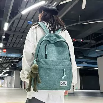 Сплошной цвет водоотталкивающий рюкзак для младших школьников, школьников, школьный рюкзак большой емкости, дорожный рюкзак зелёный