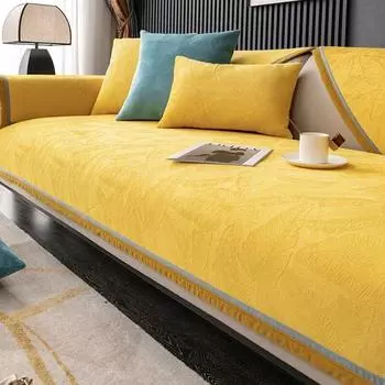 Сплошной цвет, всесезонный чехол для дивана, современный минималистичный стиль, мягкое полотенце, бытовая гостиная, противоскользящие чехлы для диванной подушки 70x70cm1pcs