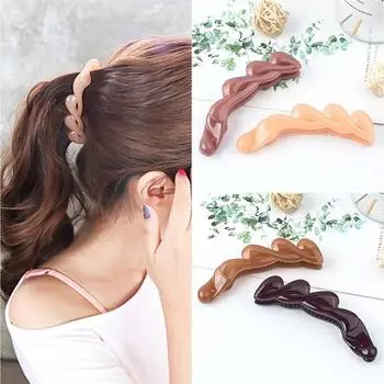 Сплошной цвет, заколка-банан, модная заколка для волос в виде банана, держатель для хвоста, заколки для волос, заколки для волос, заколки для женщин и девочек, аксессуары для волос