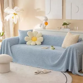 Сплошной цвет жаккардовый бархатный секционный диван-полотенце зимний супер мягкий плюшевый чехол для дивана толстые нескользящие чехлы для диванов для гостиной 180x130cm 1pc