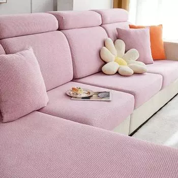 Сплошной цвет жаккардовый чехол для дивана, эластичные чехлы для дивана, мягкий прочный чехол для дивана L-sahped, чехол для гостиной, домашних животных, детей, дома Normal Size (S)-1pc