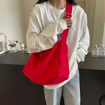 Сплошной цвет женская сумка-тоут студенческого класса дорожная сумка через плечо большой емкости сумка через плечо чёрный