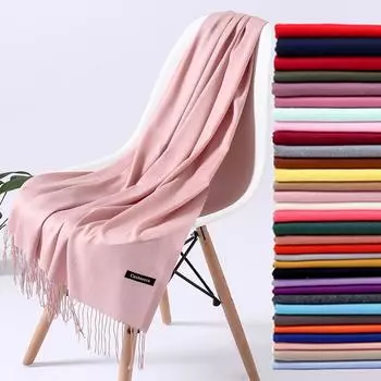 Сплошной цвет женский шарф Зимние хиджабы с кисточками Длинные женские шали кашемировые шарфы one size