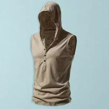 Сплошной цвет жилет Топ классический термоусадочный мужской бодибилдинг с капюшоном спортивная одежда влагоотводящая XL чёрный
