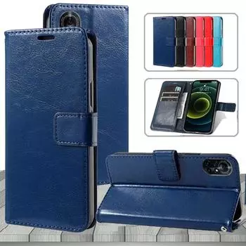 Сплошной цветной кожаный чехол-книжка-бумажник для телефона Xiaomi Redmi Note 12 11 Pro 12S 11S 13C 12C 11A Poco M4 X4 X5 Pro 5G 4G, мягкий силиконовый чехол с подставкой For Xiaomi Poco C65 чёрный