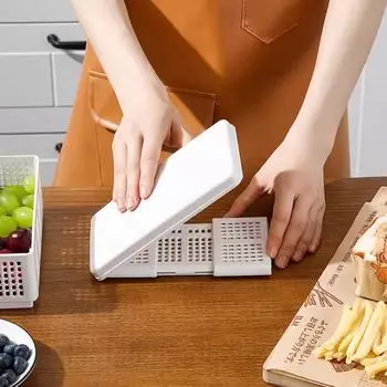 Сплошной цветной прямоугольный выдолбленный складной ящик для фруктов бытовая микроволновая печь для разогрева портативный ящик для хранения сэндвичей кухонные принадлежности новые белый