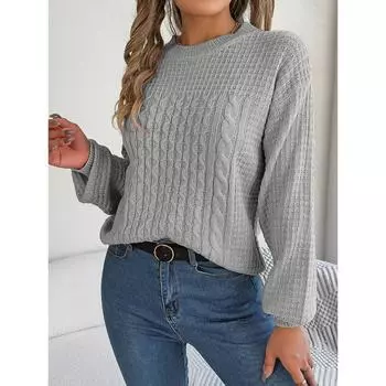 Сплошной цветной пуловер с рукавами-фонариками и свитером S белый