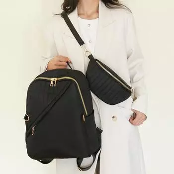 Сплошной цветной рюкзак, женская дорожная сумка, легкий пригородный рюкзак большой вместимости с нагрудной сумкой серый