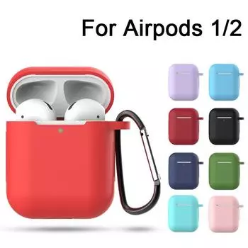 Сплошной цветной силиконовый мягкий чехол для Airpods 1/2, жидкий силиконовый беспроводной Bluetooth-наушник, защитный чехол для Airpods 2 Airpods 1/2 чёрный