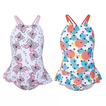 Сплошной купальник для девочек от 8 до 14 лет, треугольный купальник без рукавов 140