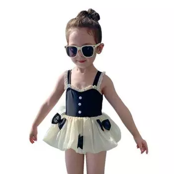 Сплошной купальник для маленьких девочек в западном стиле с бантом на слинге 110