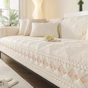 Сплошные цветные чехлы для диванов, универсальные сезонные чехлы из стираного хлопка, наволочка для дивана с вышивкой, подушка для дивана для гостиной 70x70