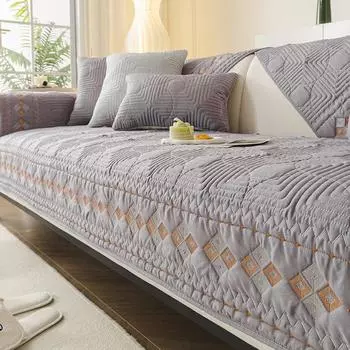 Сплошные цветные чехлы для диванов, универсальные сезонные чехлы из стираного хлопка, наволочка для дивана с вышивкой, подушка для дивана для гостиной 70x70cm 1pcs