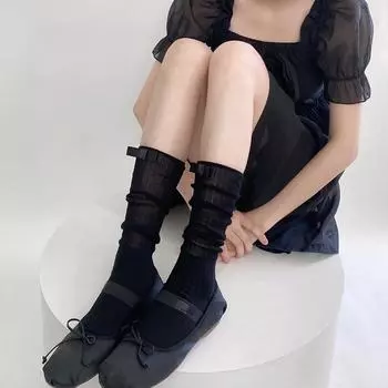 Сплошные цветные длинные носки, женские хлопковые вязаные гольфы JK, милые девушки с милым бантом, носки в стиле Лолиты Kawaii, женские чулки, носки бежевый