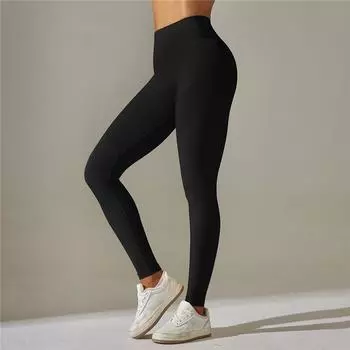 Сплошные цветные спортивные леггинсы для йоги, женские колготки с высокой талией, пуш-ап, бесшовные быстросохнущие брюки для фитнеса S светло-зеленый