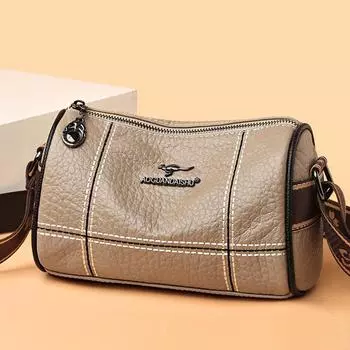 Сплошные цветные сумки через плечо из натуральной кожи для женщин, женские сумки из натуральной кожи, женская сумка-тоут хаки