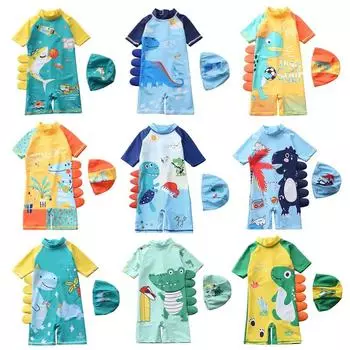 Сплошные солнцезащитные костюмы на молнии для малышей и шляпа от солнца, пляжный купальник для младенцев L