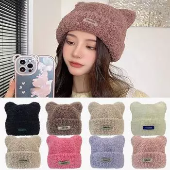 Сплошные зимние теплые шапки унисекс, вязаные шапки с капюшоном, новые женские шапочки, женские теплые шапки