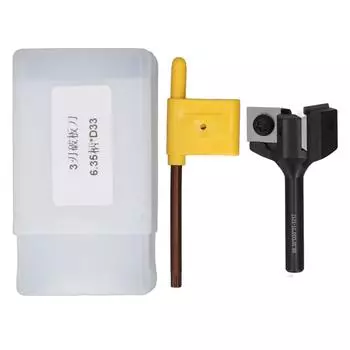 Spoilboard Router Bit Detachable 3 Teeth Carbide Insert Cutter for Wood Slotting Trimming 1/4 Inch S