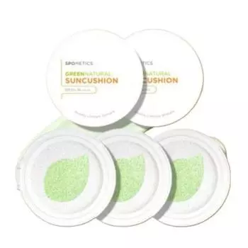 Spometics Green Natural BIG Sun Cushion 2 основных продукта + набор из 3 сменных блоков