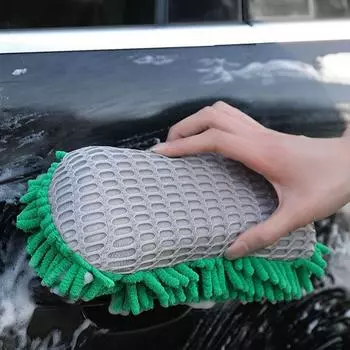 Sponge Car Wash All Purpose Auto Detailing Cleaning Pads Car Sponge Scrubber Large Car Wash Supplies for Glass Kitchen зелёный