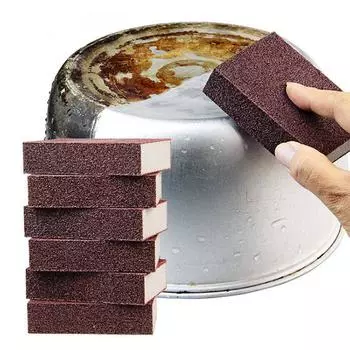 Sponge Carborundum Removing Rust Cleaning Brush Descaling Clean Rub for Cooktop Pot Kitchen Sponge
