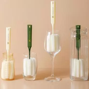 Sponge Cup Cleaning Brush Long Handle Sponge Bottle Brush Drink Wineglass Bottle Glass Cup Washing Cleaning Brush Kitchen Tools