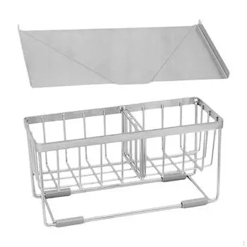 Sponge Holder Drying Rack Rag Container Stainless Steel Brush Soap for Sponges