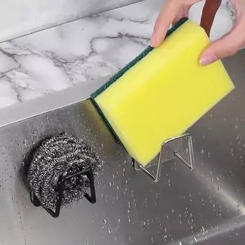 Sponges Holder Kitchen Sink Drain Drying Stainless Steel Rack Self Adhesive Sink Kitchen Hook Storage Organizer