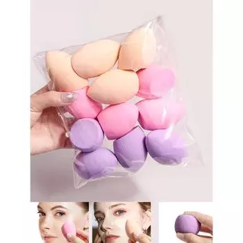 Спонж для макияжа, 12 шт., косметические спонжи для лица с дизайном в виде капли воды, косметические спонжи в форме яйца, блендер для макияжа разноцветный