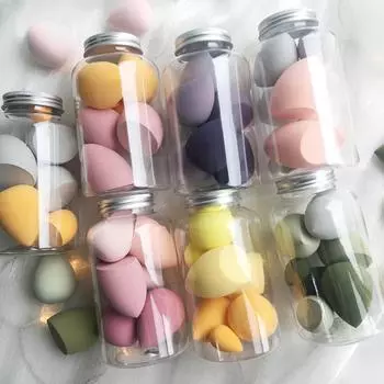 Спонж для макияжа разных размеров, сухой и влажный, косметический спонж для тонального крема, пудра, румяна, косметические инструменты с коробкой для хранения