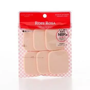 Спонж для макияжа Rosie Rosa N Square L 6P, который идеально помещается в компактный [квадратный размер]