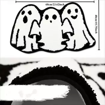 Коврик для ванной Spooky Ghost Halloween, мягкий, нескользящий, из микрофибры для гостиной, спальни и ванной комнаты