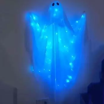 Spooky Glow Feature Decoration Spooky Halloween Hanging Ghost Decorations with Led Lights for Haunted House Outdoor for Home белый