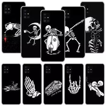 Чехол для телефона с жутким черепом, забавным танцем и скелетом для Samsung Galaxy A12 A22 A32 A42 A52 A72 A51 A71 5G A41 A31 A21 A02S M12 M21 M31 Samsung A12 5G