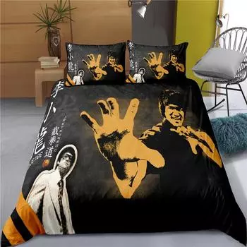 /Спорт - Боевые искусства - Брюс Ли, Домашний текстиль Пододеяльник Наволочка Набор из трех предметов UK Single 135 * 200cm two-piece set (90g)